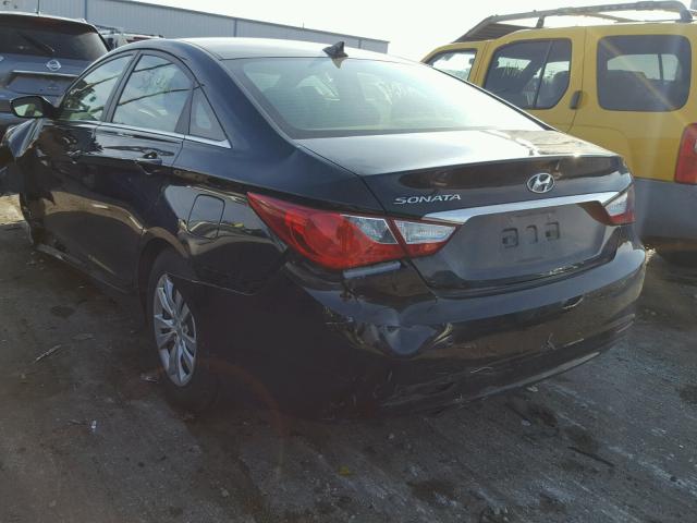 5NPEB4AC1CH443135 - 2012 HYUNDAI SONATA GLS BLACK photo 3