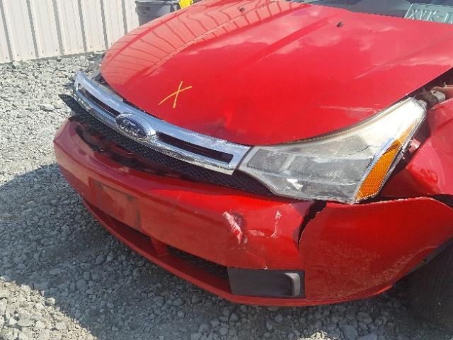 1FAHP34N88W210852 - 2008 FORD FOCUS S/SE RED photo 9