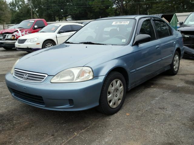 2HGEJ6619YH555558 - 2000 HONDA CIVIC TEAL photo 2