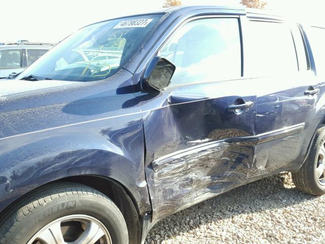 5FNYF4H55EB006541 - 2014 HONDA PILOT EXL BLUE photo 9