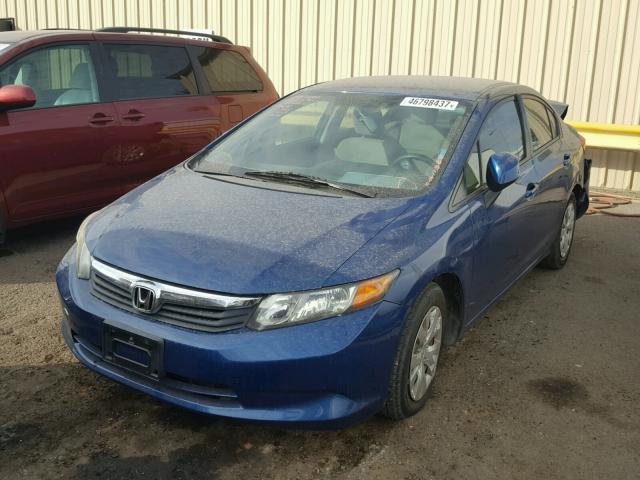 2HGFB2F57CH554415 - 2012 HONDA CIVIC LX BLUE photo 2