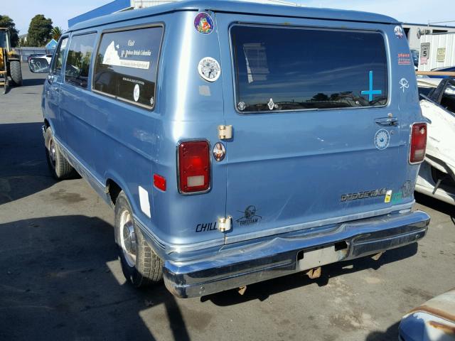 2B4HB21T4HK236224 - 1987 DODGE RAM WAGON BLUE photo 3