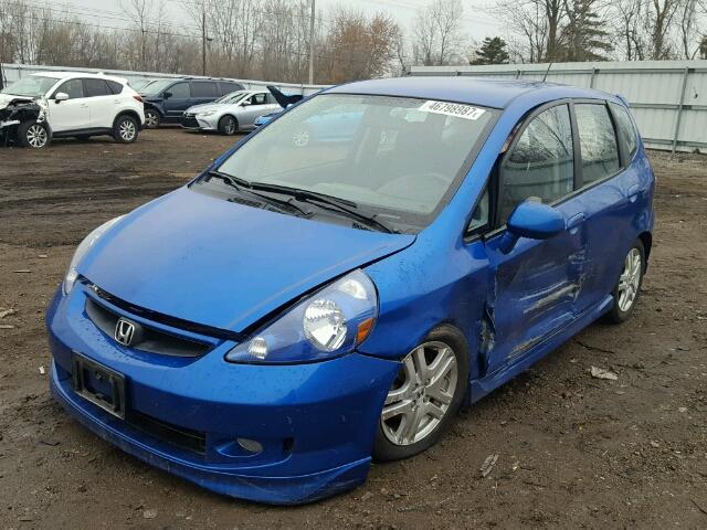 JHMGD38638S040682 - 2008 HONDA FIT SPORT BLUE photo 2