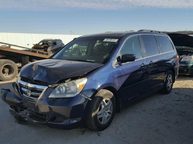 5FNRL38605B080109 - 2005 HONDA ODYSSEY EX BLUE photo 2