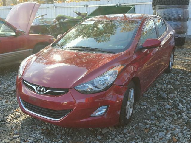 KMHDH4AE1CU460157 - 2012 HYUNDAI ELANTRA GL RED photo 2