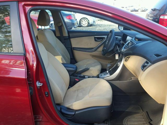 KMHDH4AE1CU460157 - 2012 HYUNDAI ELANTRA GL RED photo 5