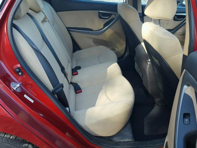 KMHDH4AE1CU460157 - 2012 HYUNDAI ELANTRA GL RED photo 6