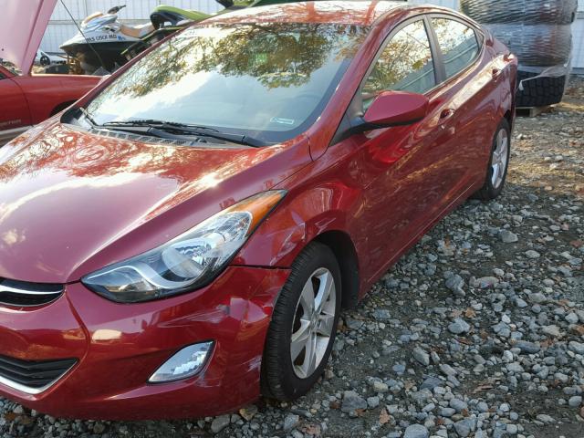 KMHDH4AE1CU460157 - 2012 HYUNDAI ELANTRA GL RED photo 9