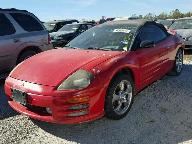 4A3AE35GX1E002174 - 2001 MITSUBISHI ECLIPSE SP RED photo 2