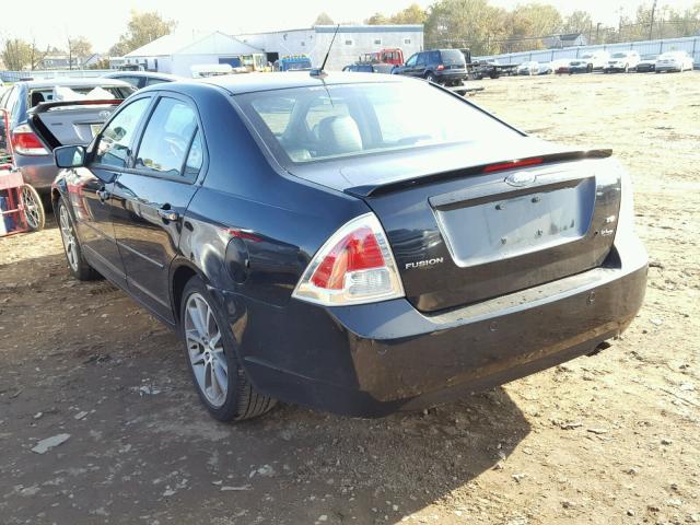 3FAHP07Z79R192975 - 2009 FORD FUSION SE BLACK photo 3