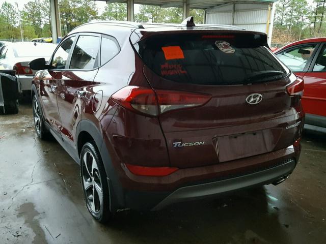 KM8J33A29GU023370 - 2016 HYUNDAI TUCSON LIM MAROON photo 3