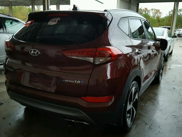 KM8J33A29GU023370 - 2016 HYUNDAI TUCSON LIM MAROON photo 4