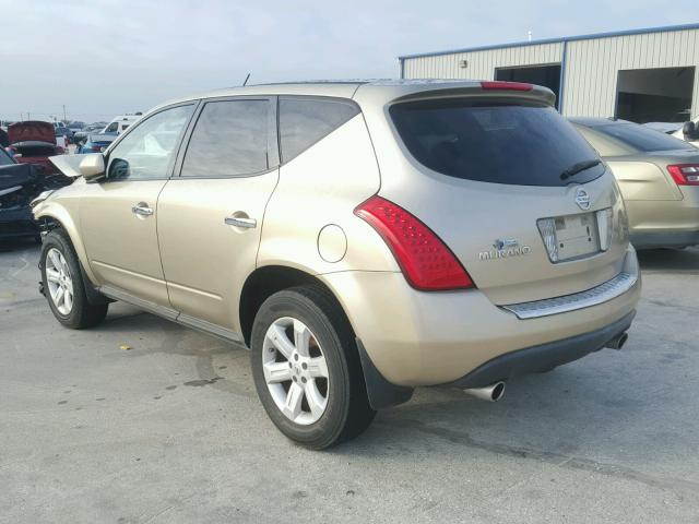 JN8AZ08T97W522789 - 2007 NISSAN MURANO SL GOLD photo 3