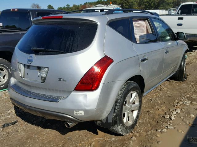 JN8AZ08T26W414965 - 2006 NISSAN MURANO SILVER photo 4