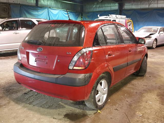 KNADE243196548468 - 2009 KIA RIO 5 SX RED photo 4