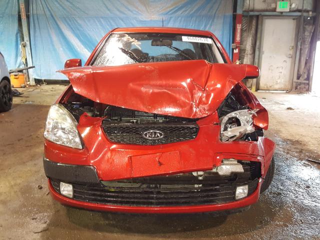 KNADE243196548468 - 2009 KIA RIO 5 SX RED photo 9