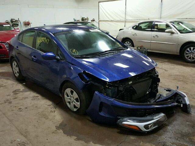 3KPFK4A75HE043372 - 2017 KIA FORTE LX BLUE photo 1