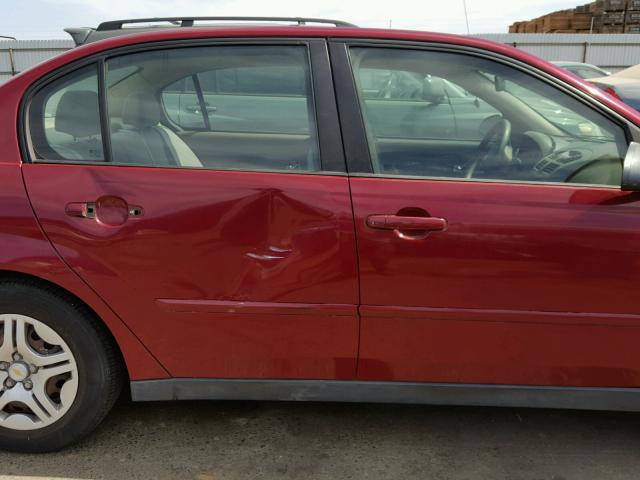 1G1ZS51F26F221891 - 2006 CHEVROLET MALIBU LS მუქწითელი ფოტო 9