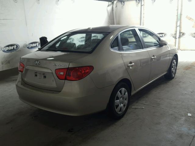 KMHDU46D28U406160 - 2008 HYUNDAI ELANTRA GL BEIGE photo 4