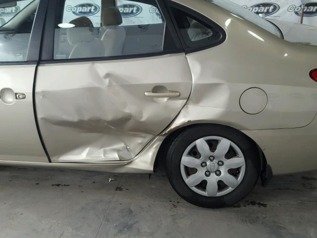 KMHDU46D28U406160 - 2008 HYUNDAI ELANTRA GL BEIGE photo 9