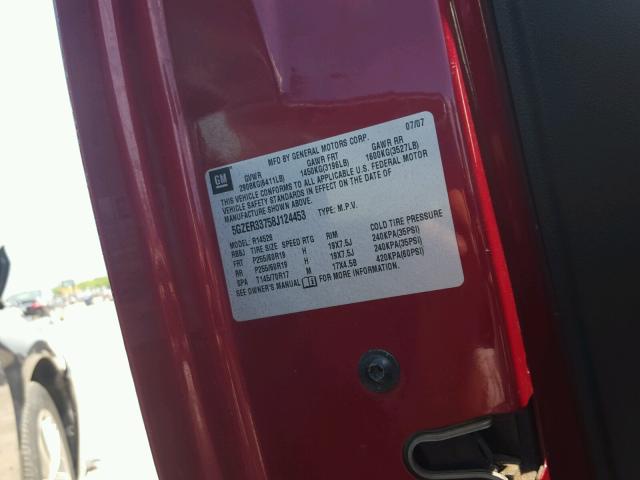 5GZER33758J124453 - 2008 SATURN OUTLOOK XR 红色 照片 10