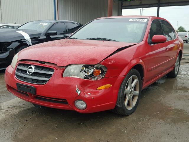 JN1DA31D32T448027 - 2002 NISSAN MAXIMA RED photo 2