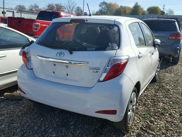 JTDKTUD35DD546481 - 2013 TOYOTA YARIS WHITE photo 4