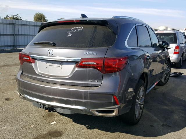 5FRYD4H79HB028861 - 2017 ACURA MDX TECHNO GRAY photo 4