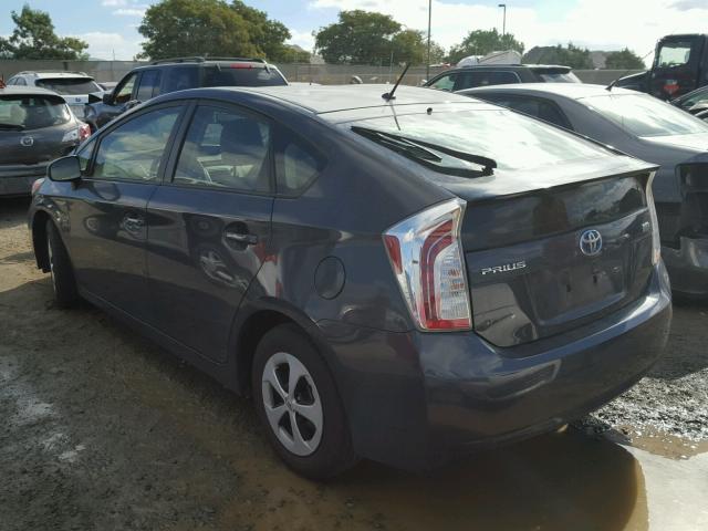 JTDKN3DU4D1669879 - 2013 TOYOTA PRIUS GRAY photo 3