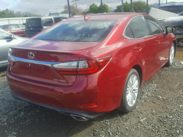 JTHBK1GG0G2223213 - 2016 LEXUS ES RED photo 4