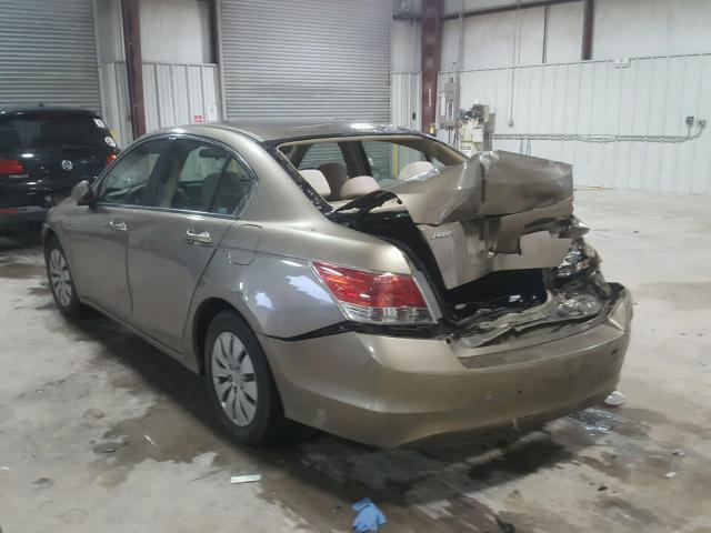 1HGCP26349A180226 - 2009 HONDA ACCORD LX GOLD photo 3