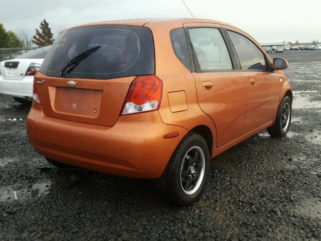 KL1TD66628B093059 - 2008 CHEVROLET AVEO BASE ORANGE photo 4