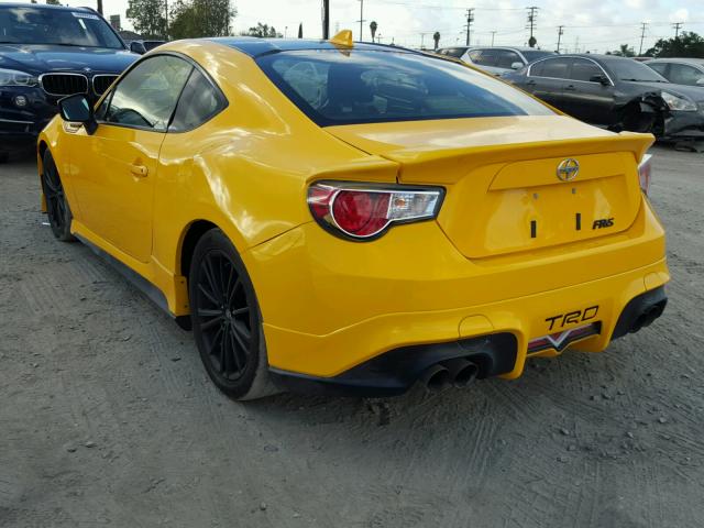 JF1ZNAA12F8705338 - 2015 TOYOTA SCION FR-S YELLOW photo 3