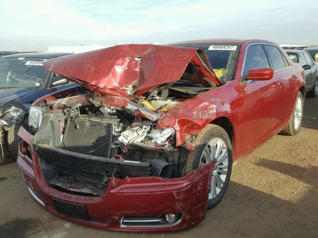 2C3CCARG2EH212948 - 2014 CHRYSLER 300 MAROON photo 2