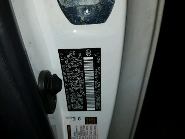 JTKJF5C7XB3012014 - 2011 TOYOTA SCION TC 白色 照片 10