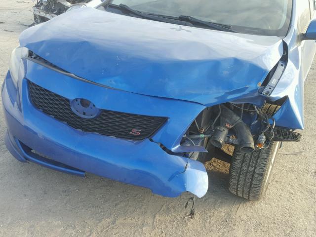 1NXBU4EE0AZ218020 - 2010 TOYOTA COROLLA BA BLUE photo 9