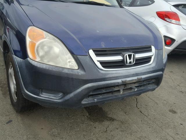 JHLRD68462C019761 - 2002 HONDA CR-V BLUE photo 9