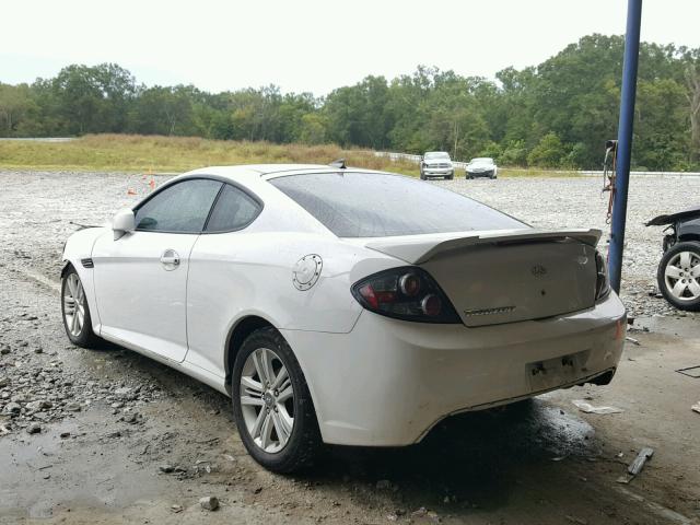 KMHHM66D57U259022 - 2007 HYUNDAI TIBURON GS WHITE photo 3