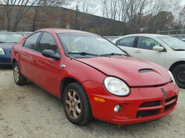 1B3ES56C75D193019 - 2005 DODGE NEON SXT RED photo 1