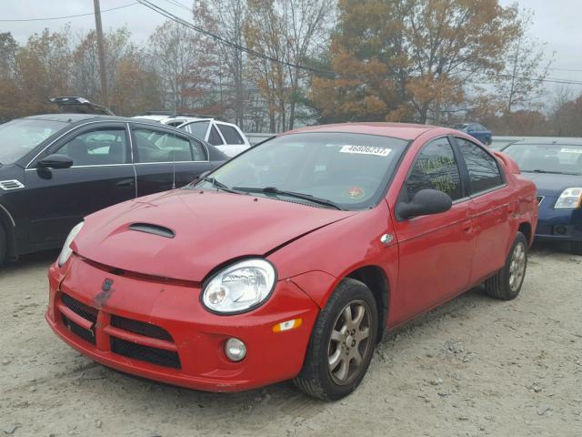 1B3ES56C75D193019 - 2005 DODGE NEON SXT RED photo 2