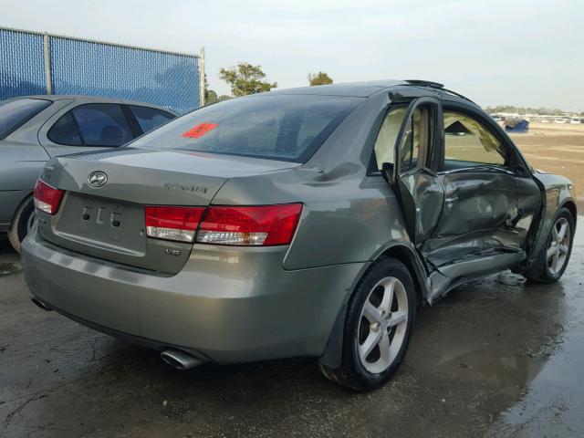 5NPEU46F37H207301 - 2007 HYUNDAI SONATA SE GREEN photo 4