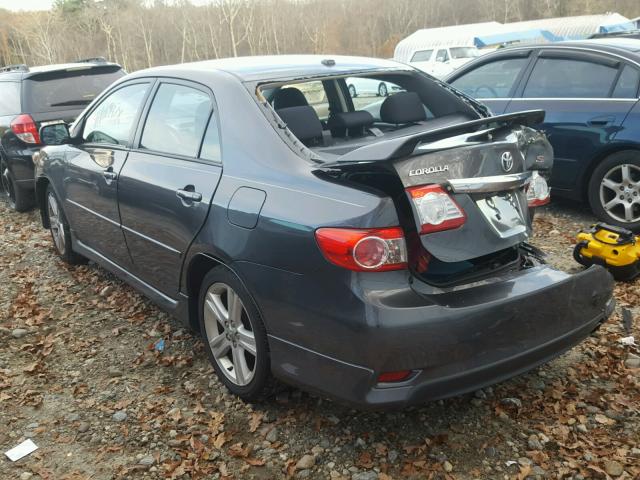 2T1BU4EE7DC963031 - 2013 TOYOTA COROLLA BA GRAY photo 3