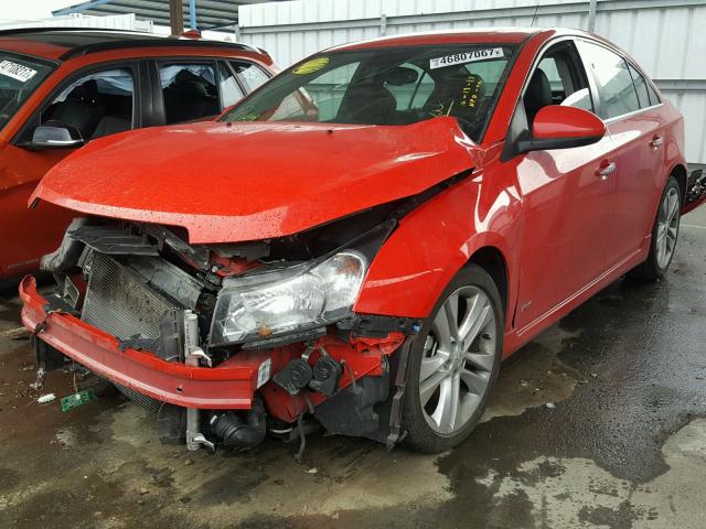 1G1PG5SB1F7133882 - 2015 CHEVROLET CRUZE LTZ RED photo 2