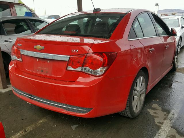 1G1PG5SB1F7133882 - 2015 CHEVROLET CRUZE LTZ RED photo 4