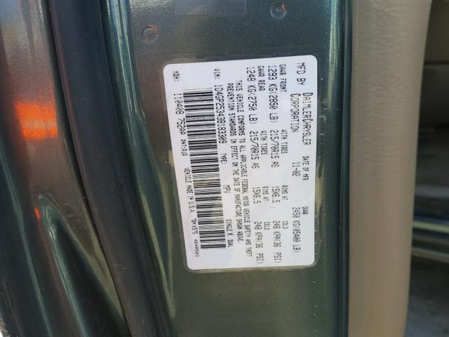 1D4GP25343B183309 - 2003 DODGE CARAVAN GRAY photo 10