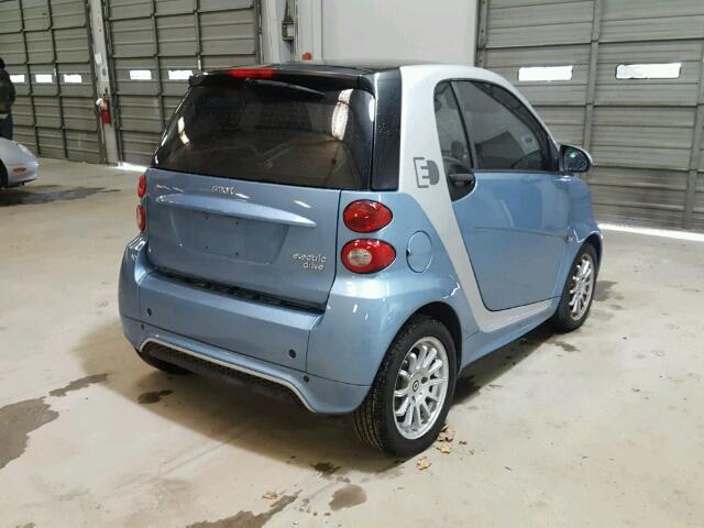 WMEEJ9AA8EK732162 - 2014 SMART FORTWO ELE BLUE photo 4