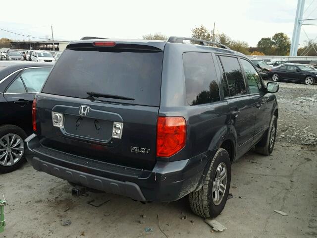 2HKYF18514H538917 - 2004 HONDA PILOT EXL BLUE photo 4