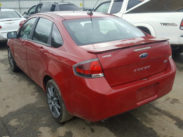 1FAHP3GNXAW252652 - 2010 FORD FOCUS SES RED photo 3