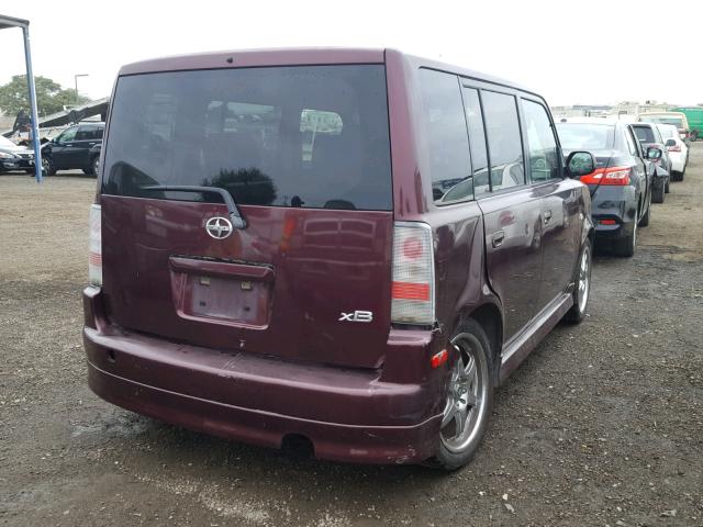 JTLKT324264033735 - 2006 TOYOTA SCION XB ბურგუნდია ფოტო 4