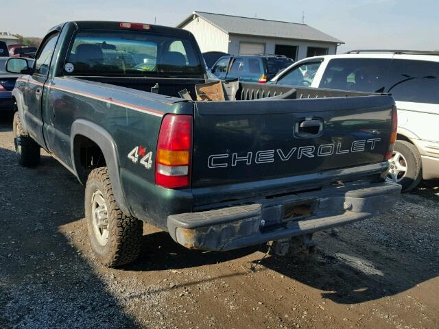 1GCHK24U31E215415 - 2001 CHEVROLET SILVERADO GREEN photo 3